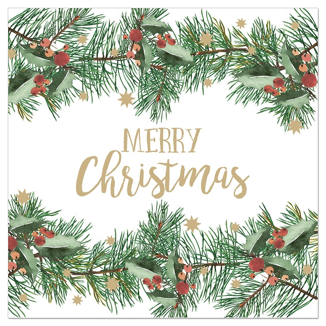 Merry Christmas White Napkin