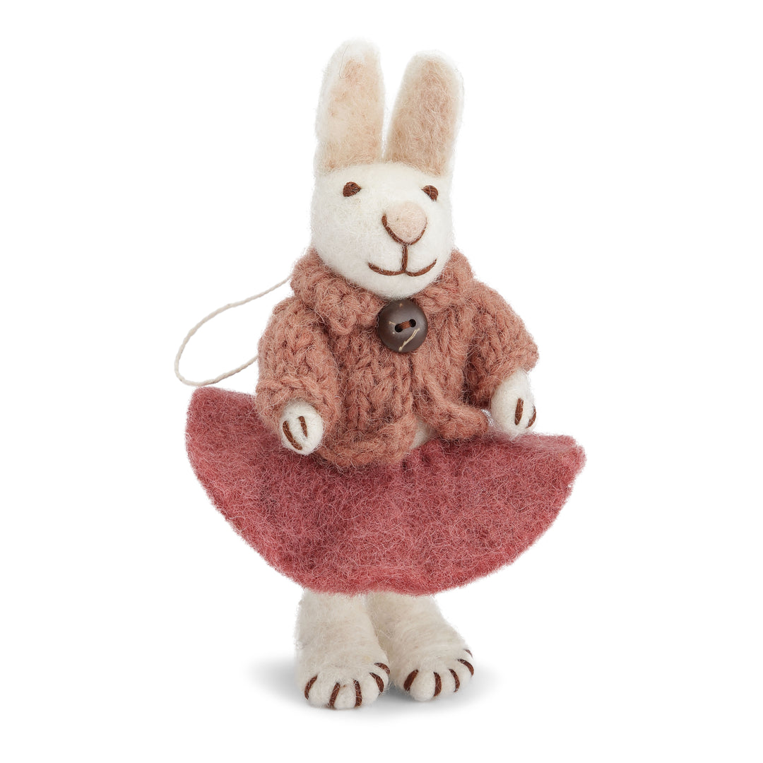White Bunny with Rose Skirt & Jacket