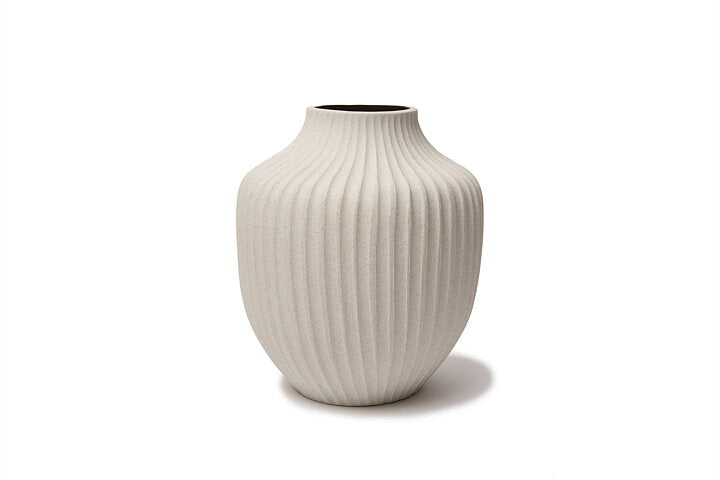 Kyoto Vase Sand White Light Deep line