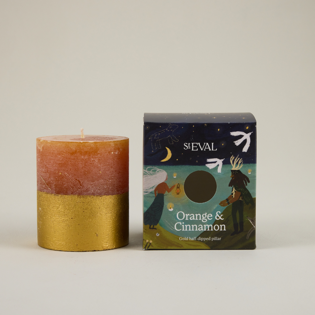 Orange & Cinnamon, Gold Half-Dipped Pillar