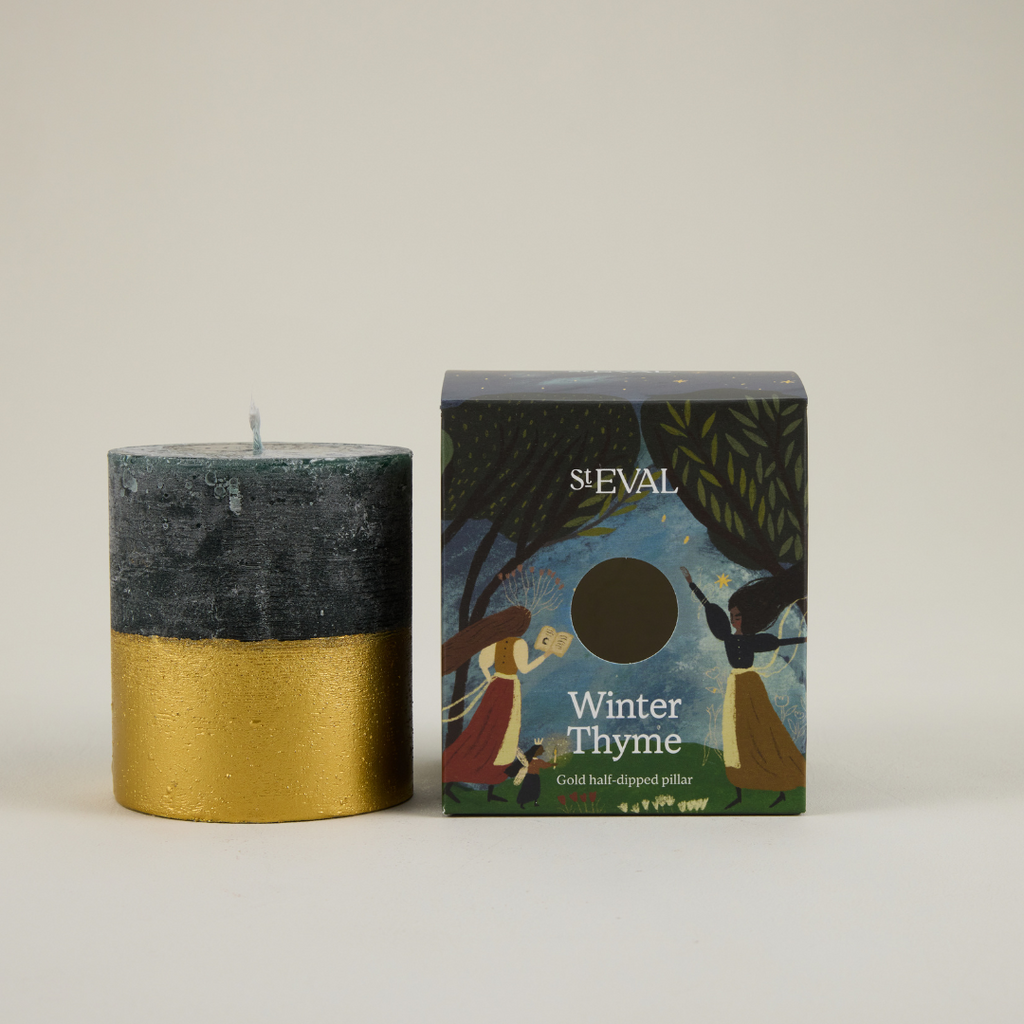 Winter Thyme, Gold Half-Dipped Pillar