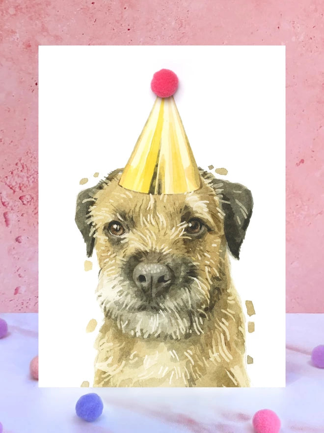 Border Terrier Pompom Birthday
