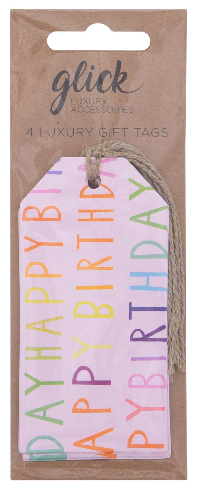 Gift tag happy birthday pink