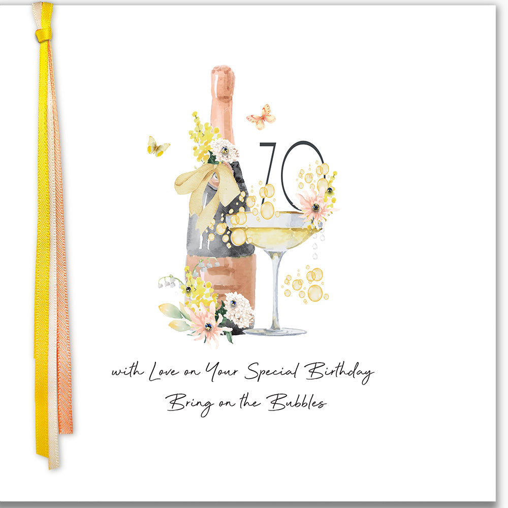 70 With Love On Your Special Birthday Bring On The Bubbles