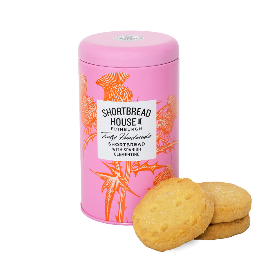 Tin of Truly Handmade Shortbread Biscuits with Spanish Clementine 140g