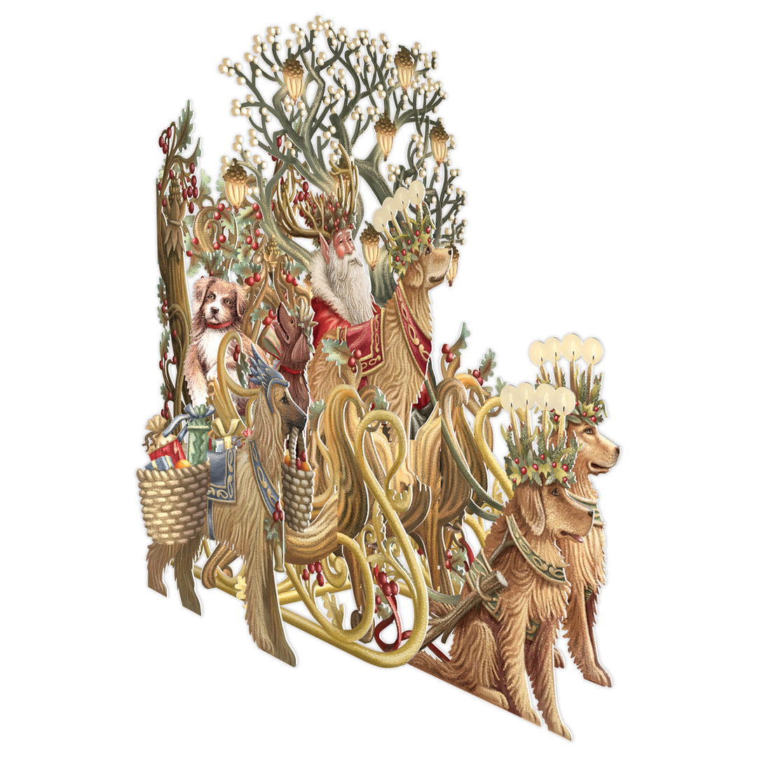 Santa's Dog Sleigh 3D Pop Up