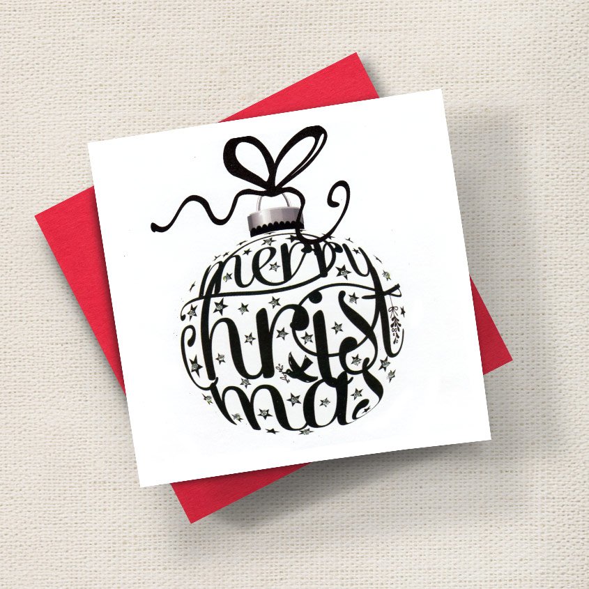 Merry Christmas Bauble (Black)