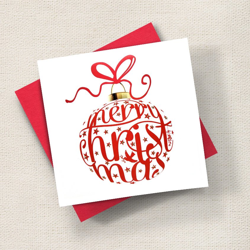 Merry Christmas Bauble (Red)