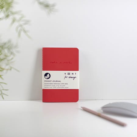 Recycled Leather Mini Pocket Notebook Journal