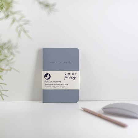 Recycled Leather Mini Pocket Notebook Journal