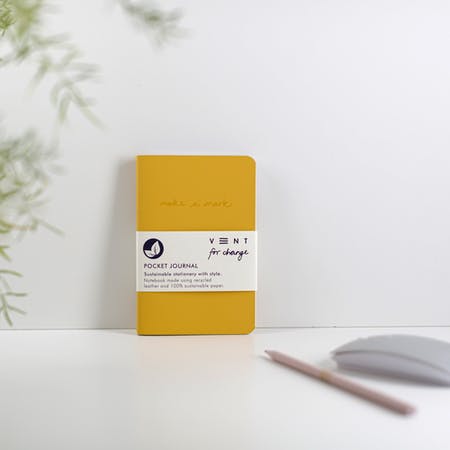 Recycled Leather Mini Pocket Notebook Journal