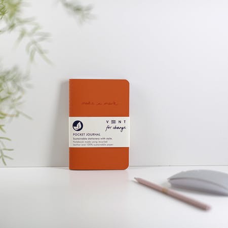 Recycled Leather Mini Pocket Notebook Journal