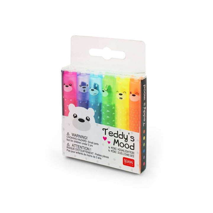 Teddy's Mood - Set of 6 Mini Highlighters