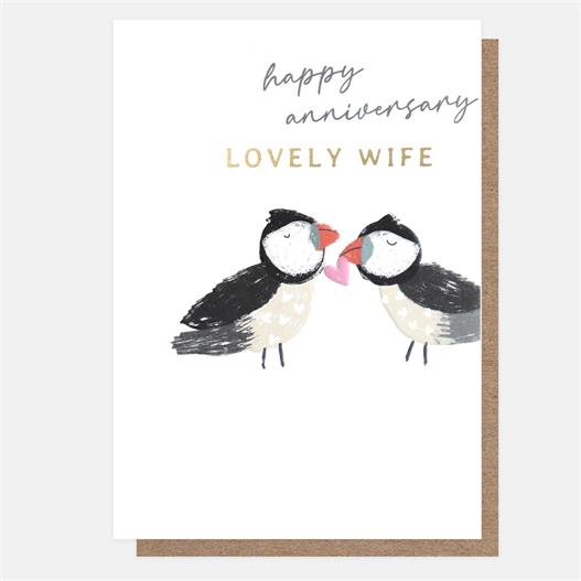 Happy Anniversary Lovely Wife Puffins