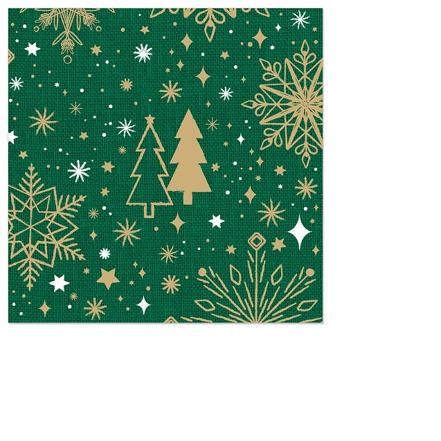 Green & Gold Tree Napkin