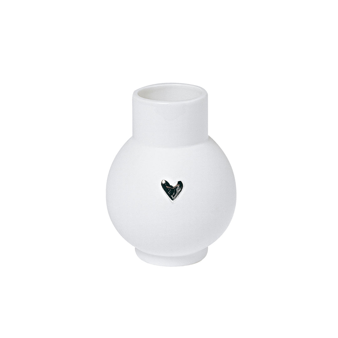 Silver Heart Mini Ball Vase