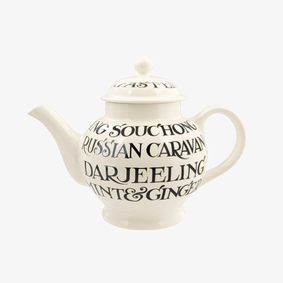 Black Toast 4 Mug Teapot