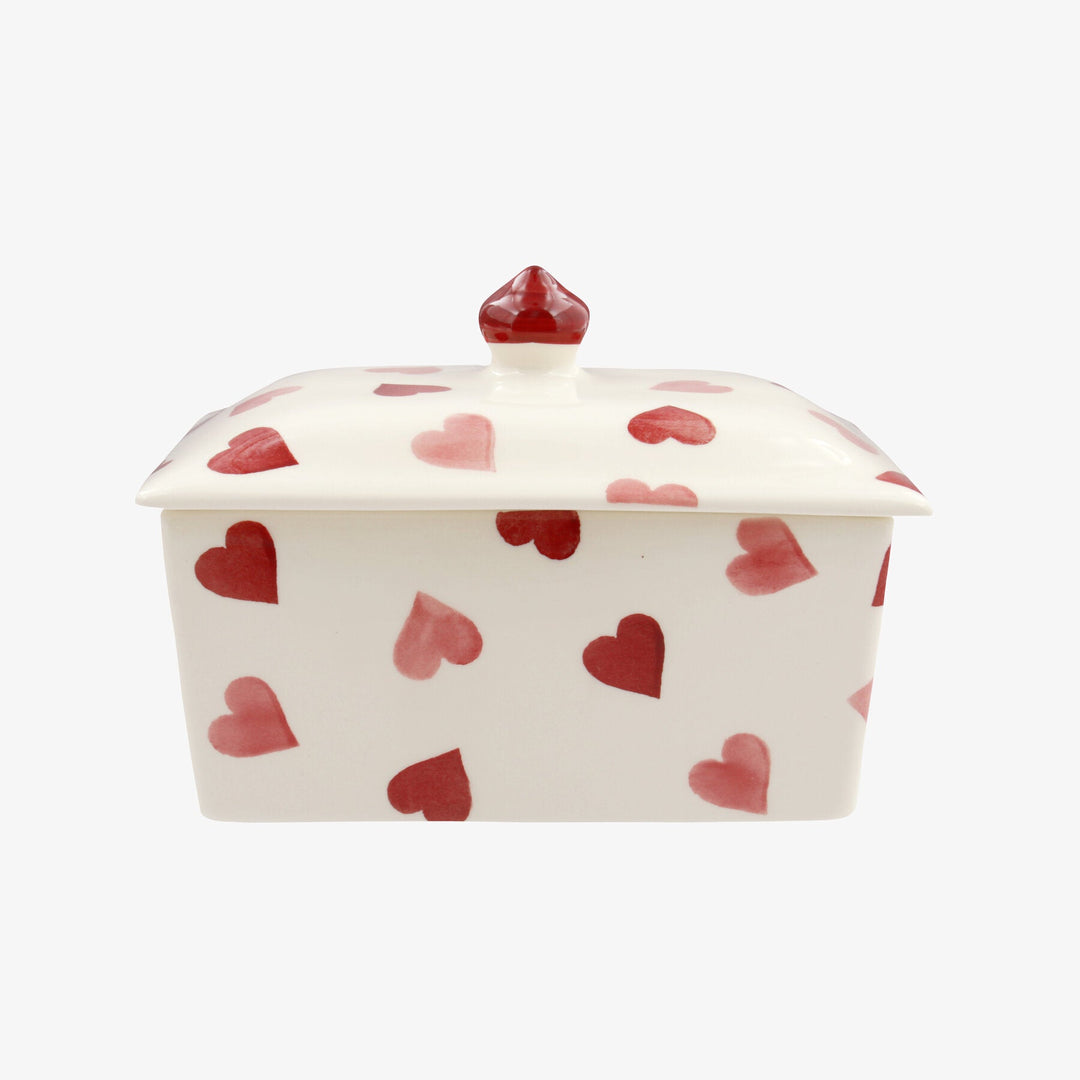 Pink Hearts Small Butter Dish