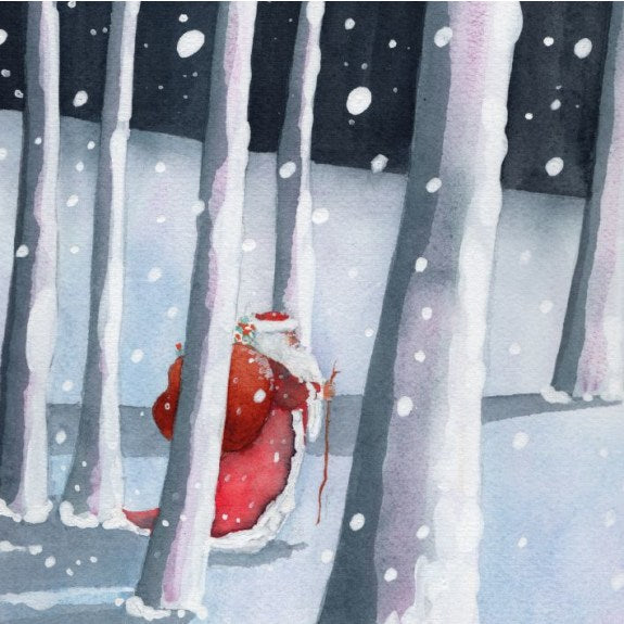 SANTA IN THE FOREST PACK OF 8