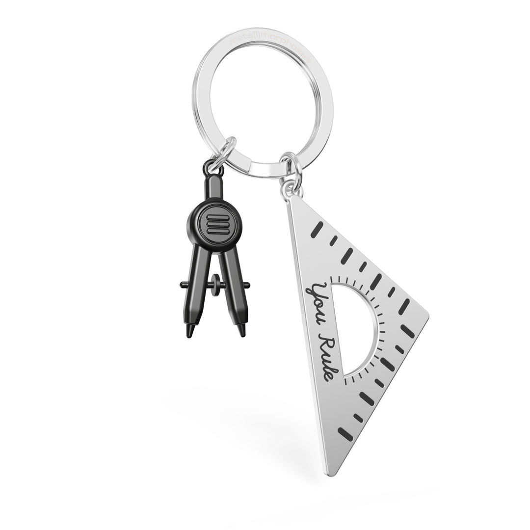 Ruler and Compass Keyring