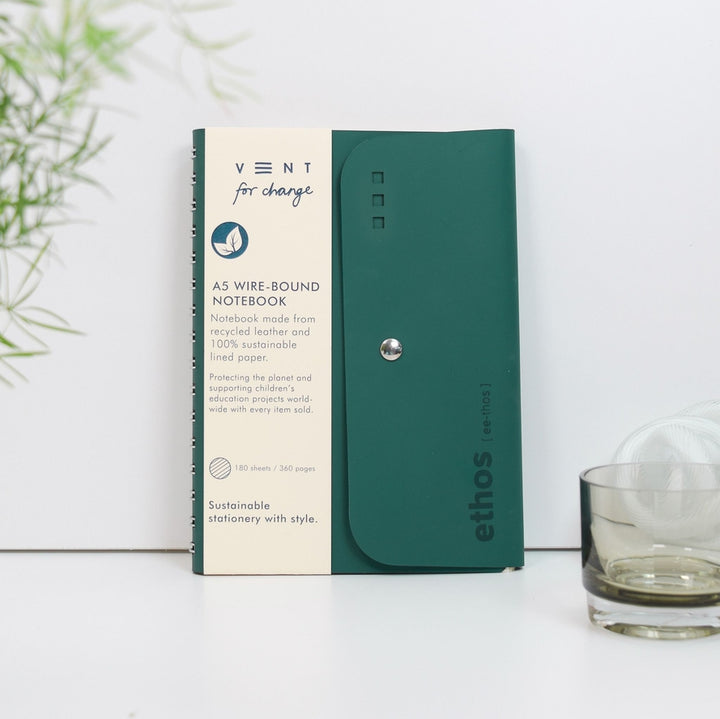A5 Wire-bound Folio ETHOS - Emerald Green