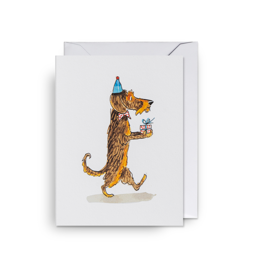 Dog with Present Illustration