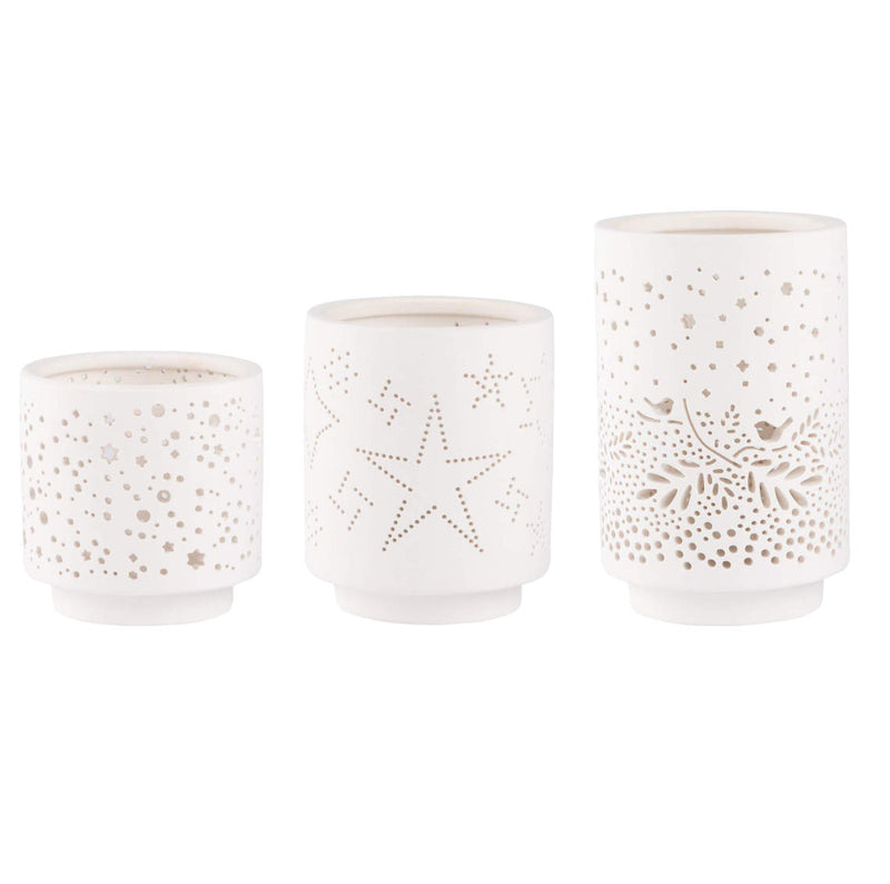 Winter Motif Candle Holders (3)