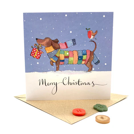 Sausage Dog Pack of 5 Christmas Cards