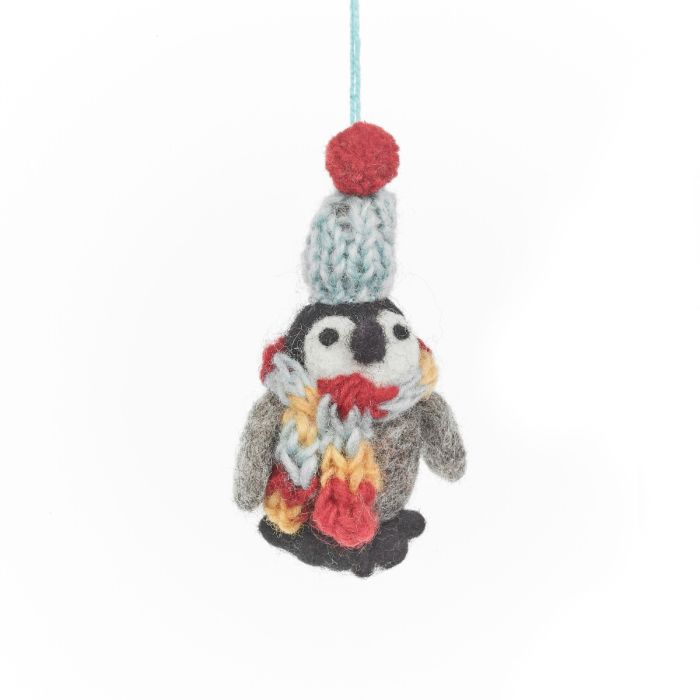 Handmade Felt Frosty Penguins Hanging Christmas Decorations-Variety Pack