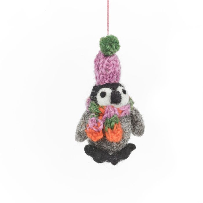Handmade Felt Frosty Penguins Hanging Christmas Decorations-Variety Pack