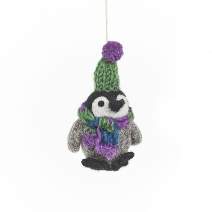 Handmade Felt Frosty Penguins Hanging Christmas Decorations-Variety Pack