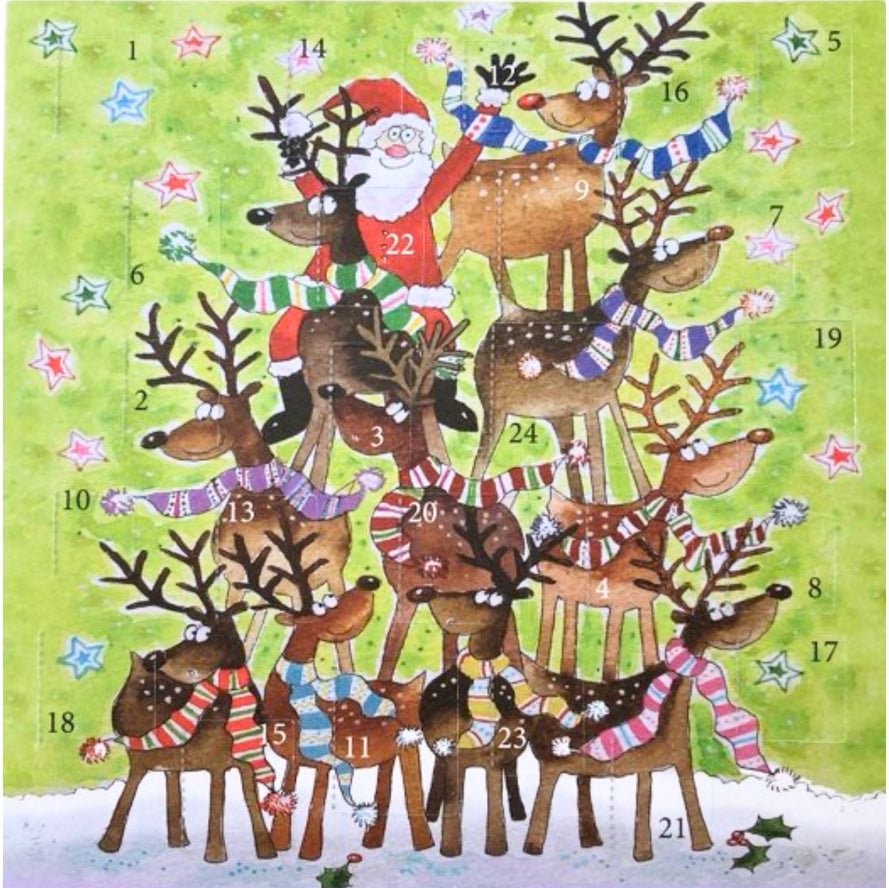 Reindeer Stack Advent Calendar Card