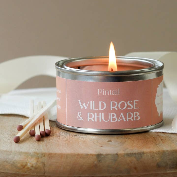Wild Rose & Rhubarb Paint Pot Candle