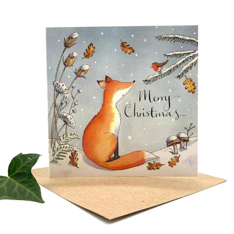 Fox and Robin Pack of 5 Christmas Cards