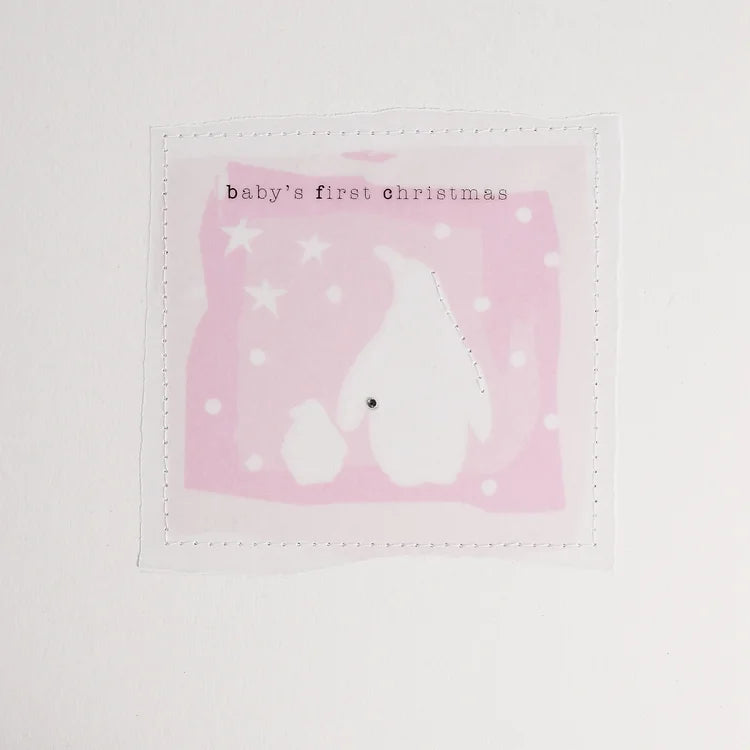 Baby's First Christmas pink penguin