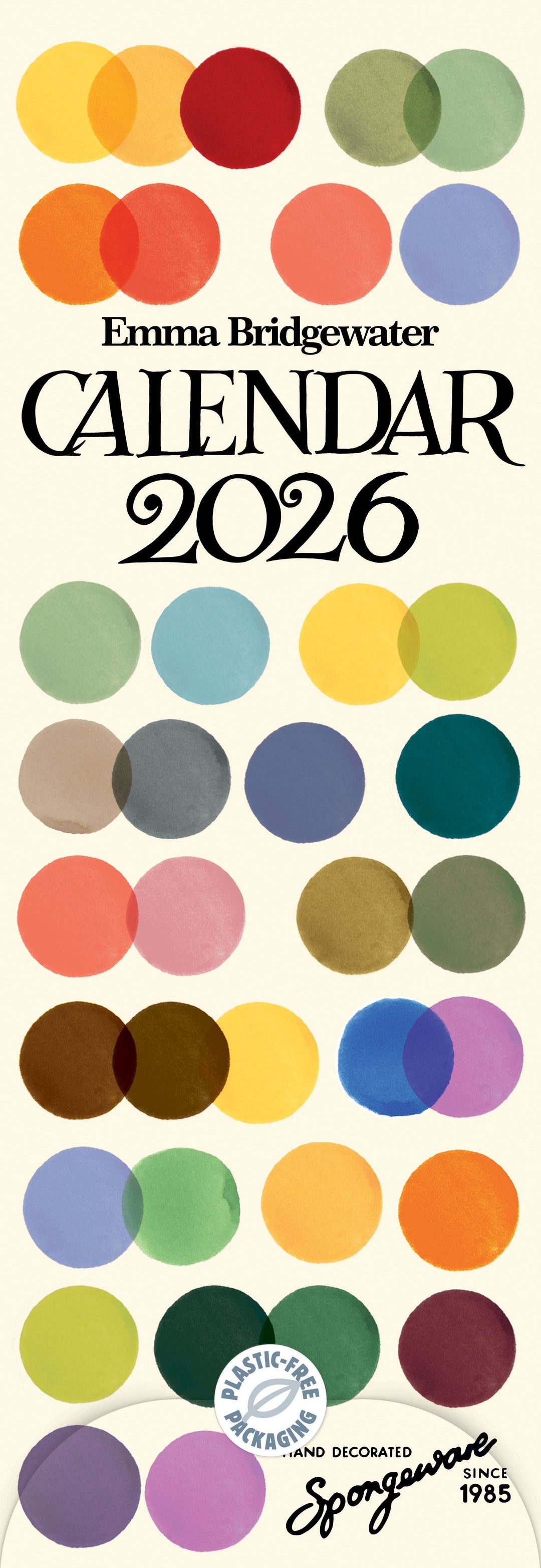 EMMA BRIDGEWATER COLOUR PALETTE SLIM CALENDAR