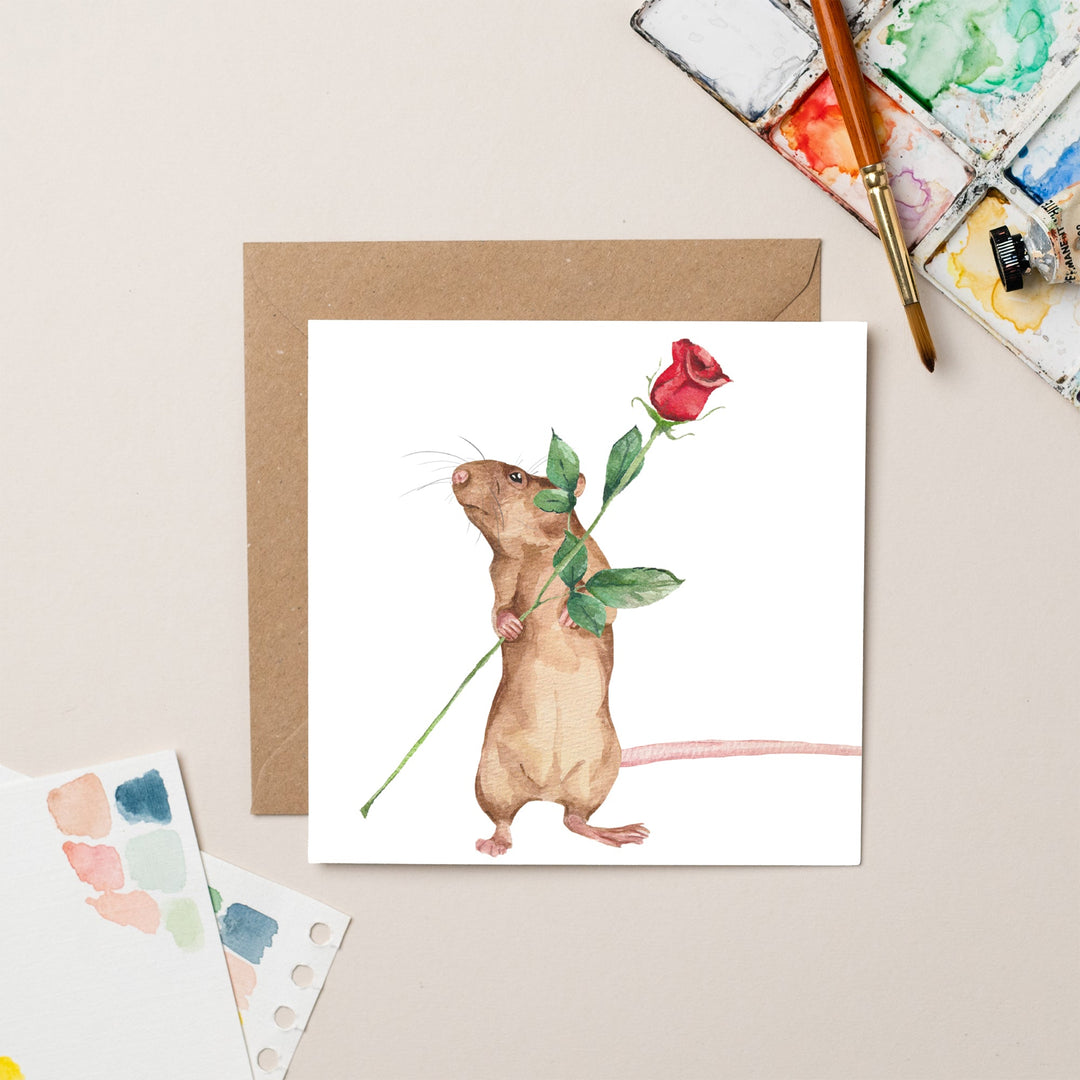 Mouse with Rose