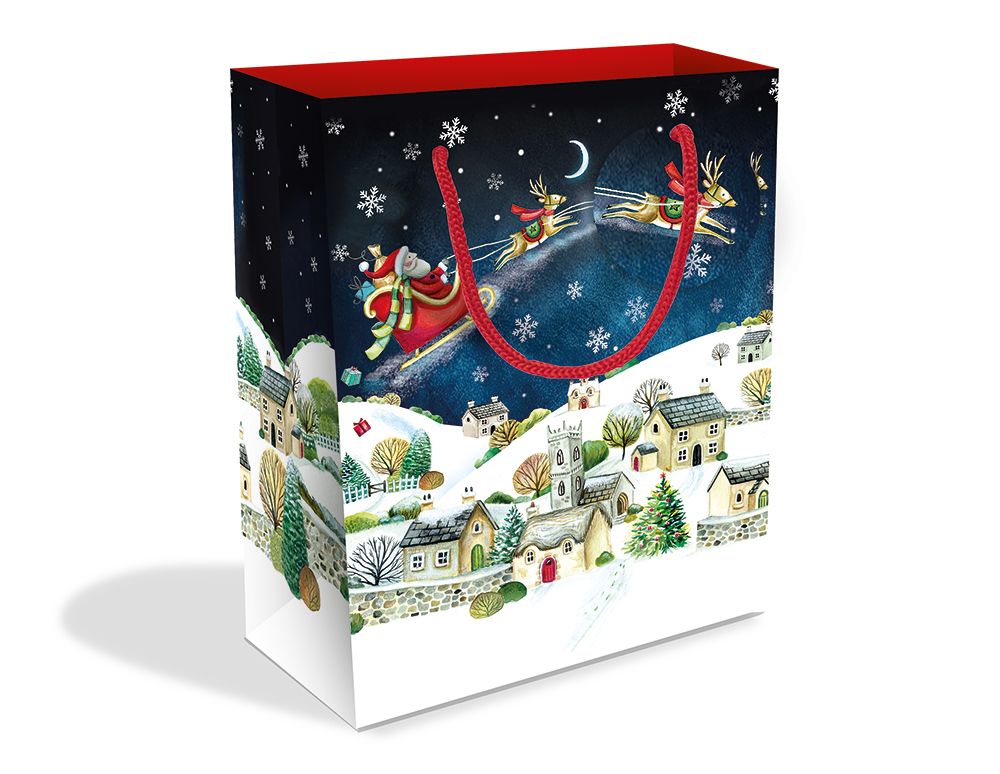 SANTA OVER THE ROOFTOPS MEDIUM BAG