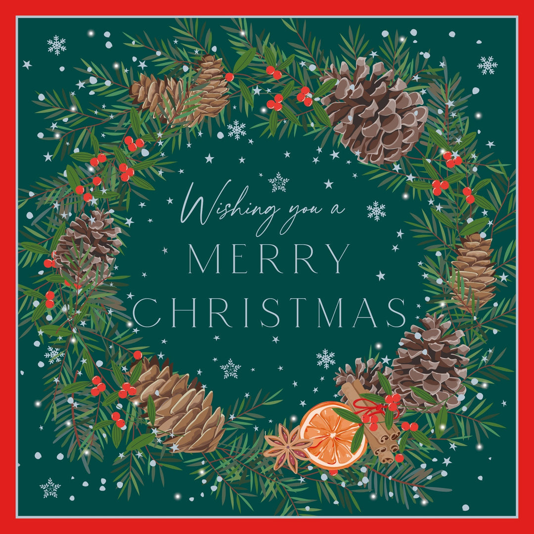 Wishing You A Merry Christmas / Seasons Greetings Box of 8 Cards