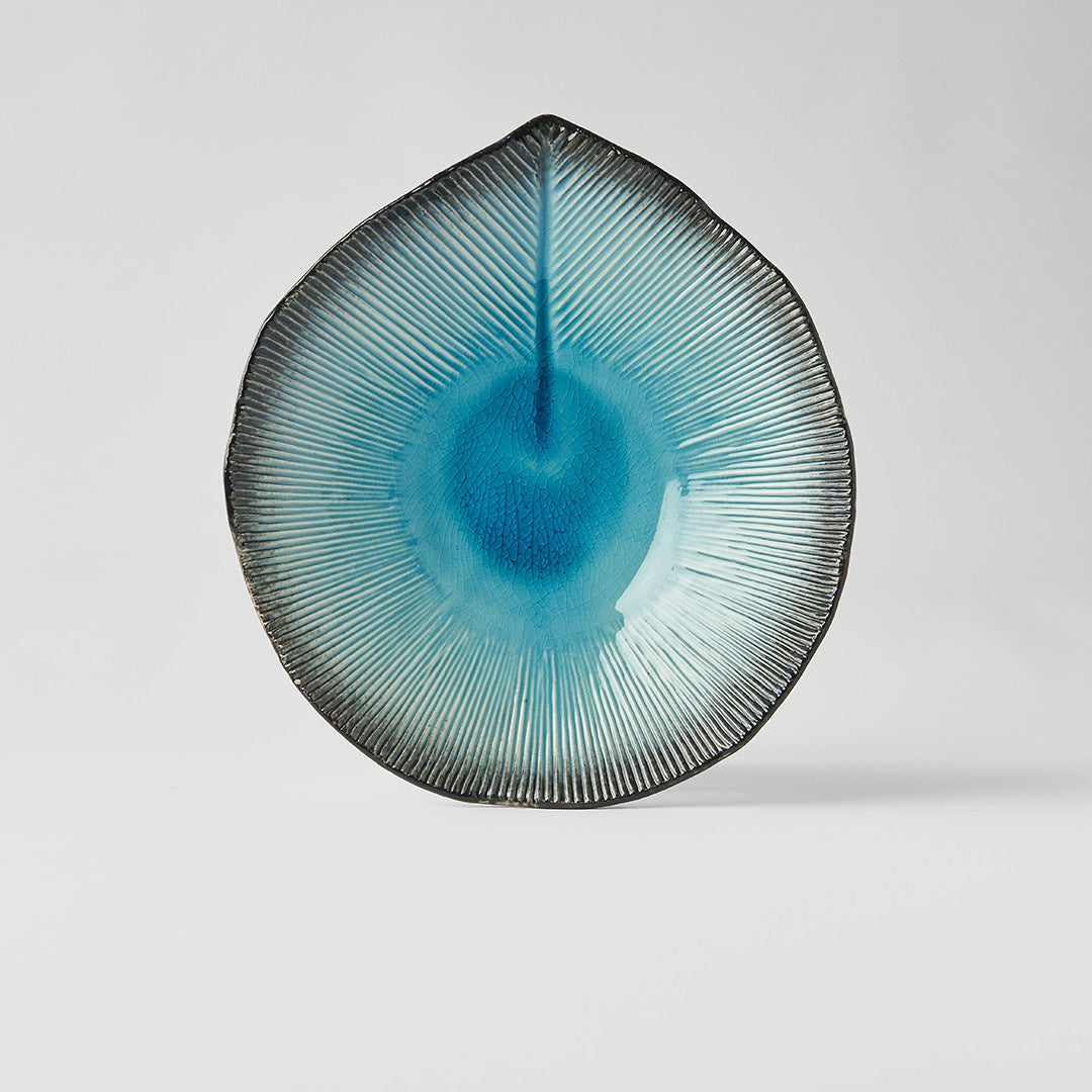 Sky Blue Ridged Plate 16cm
