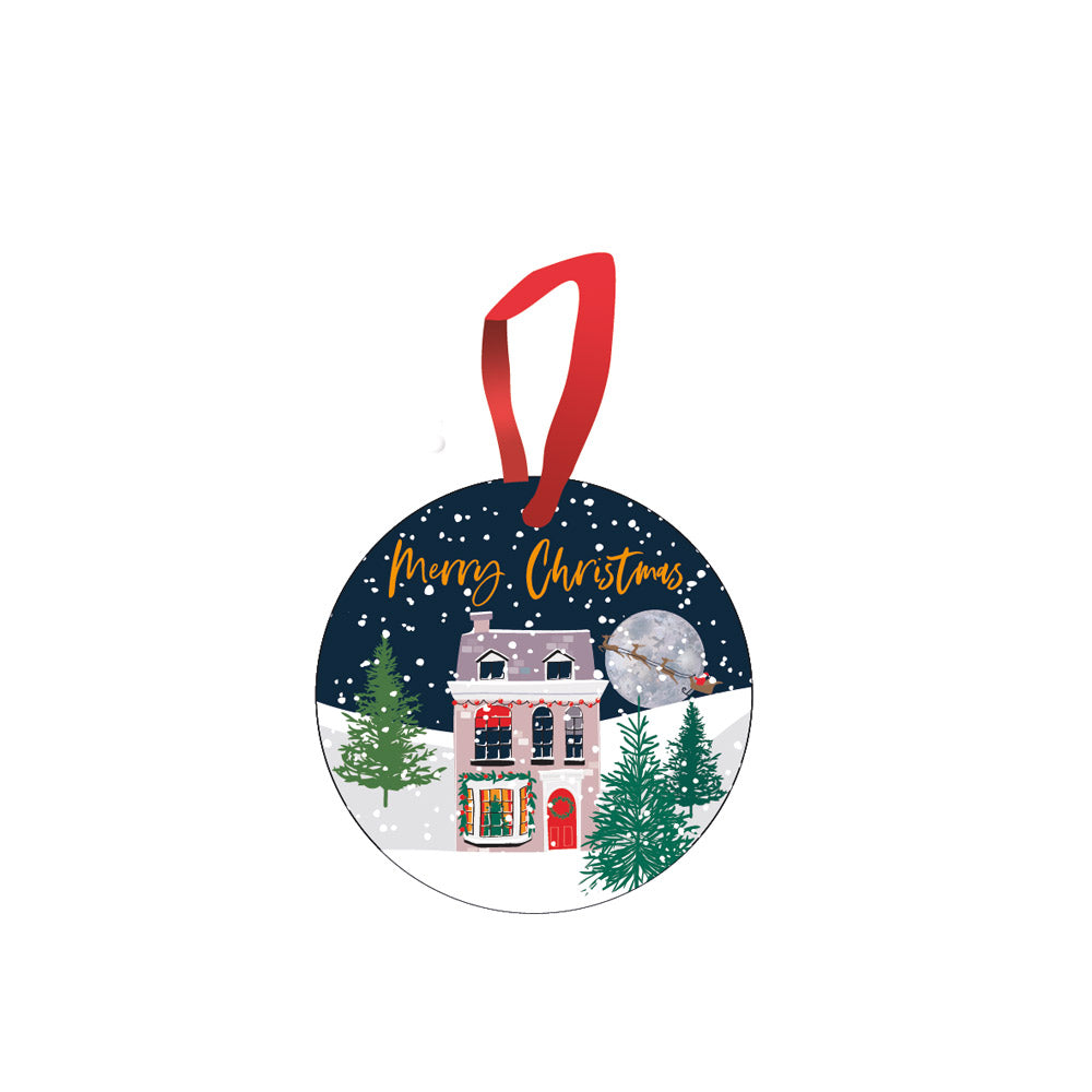 Merry Christmas Hanging Decoration House Scene