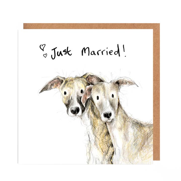 Just Married - Pair of Whippets