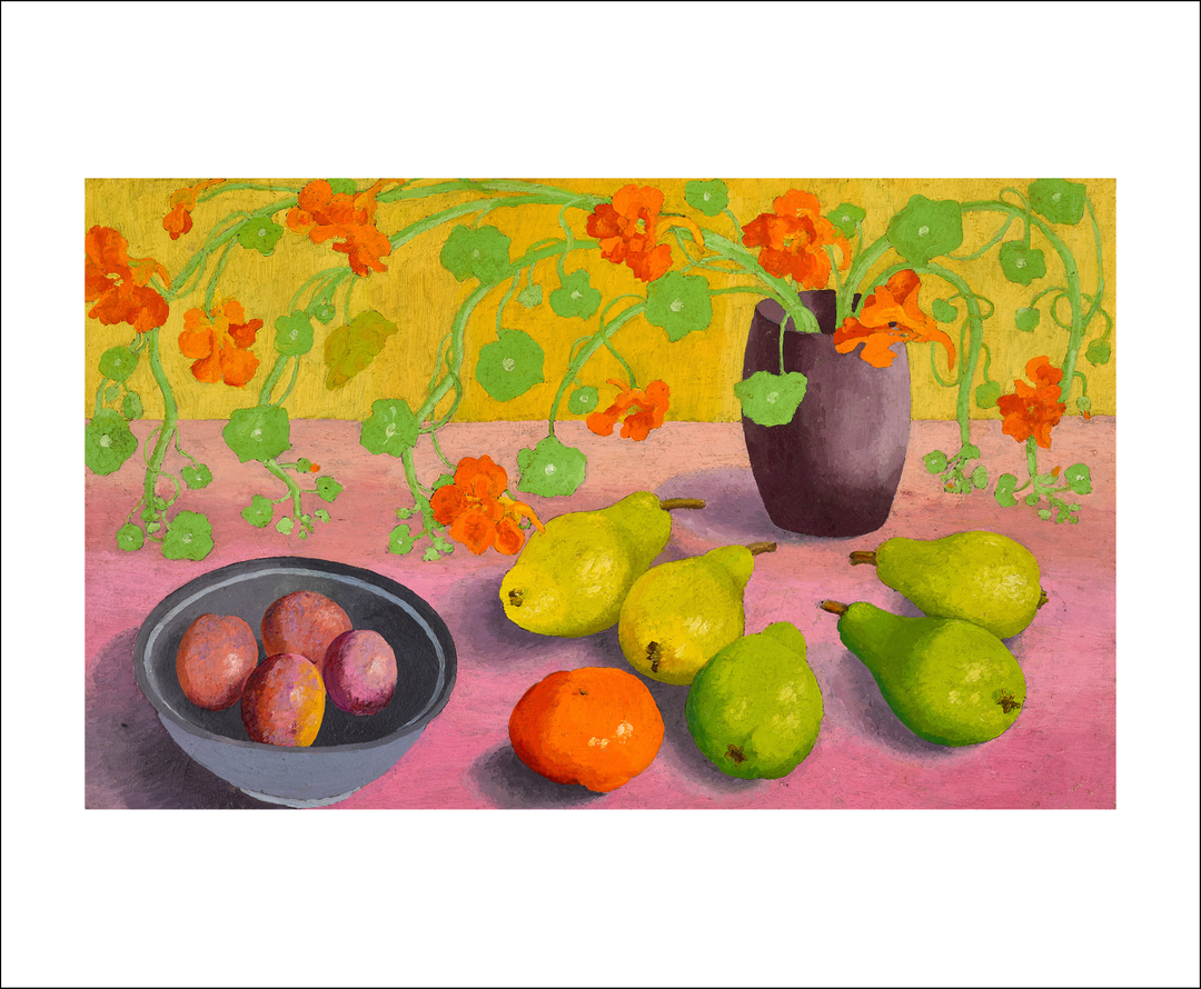 Still Life, Nasturtiums and Pears