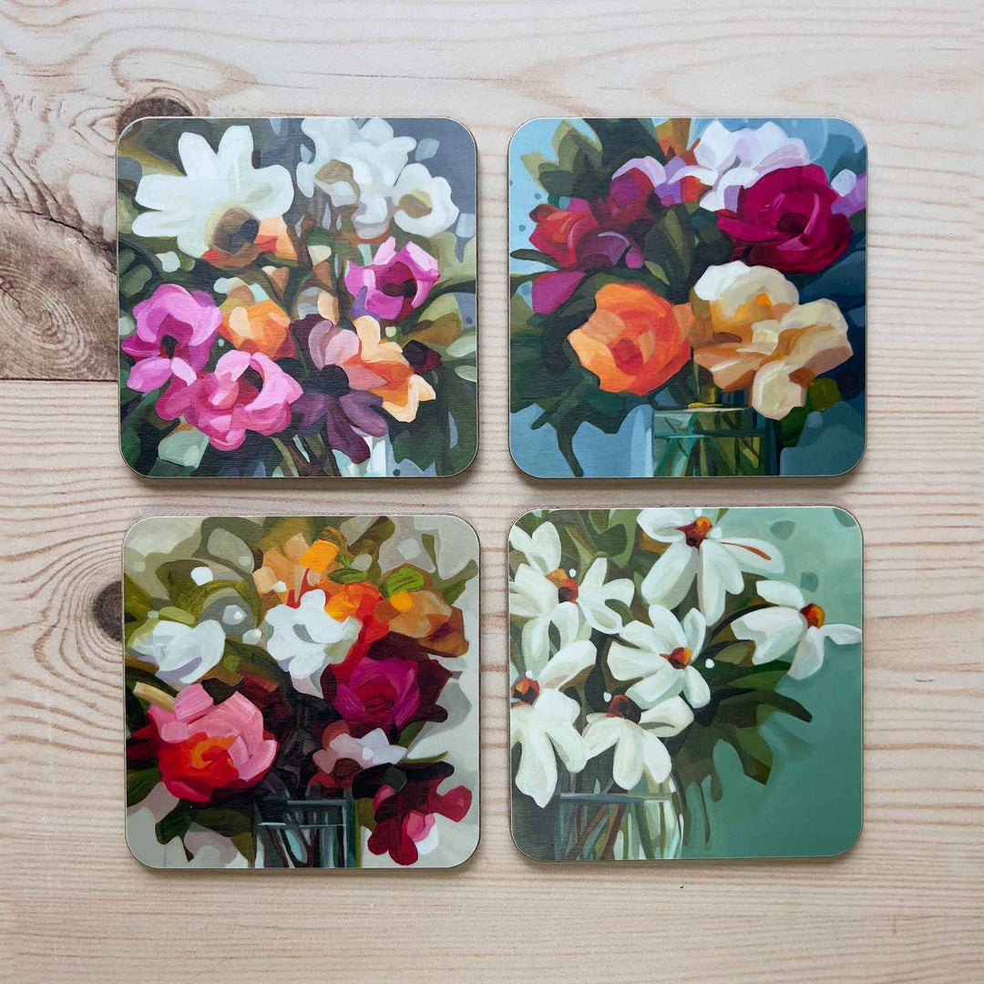 Susannah Bleasby Contemporary Florals | Fresh - Set of 4 Coasters