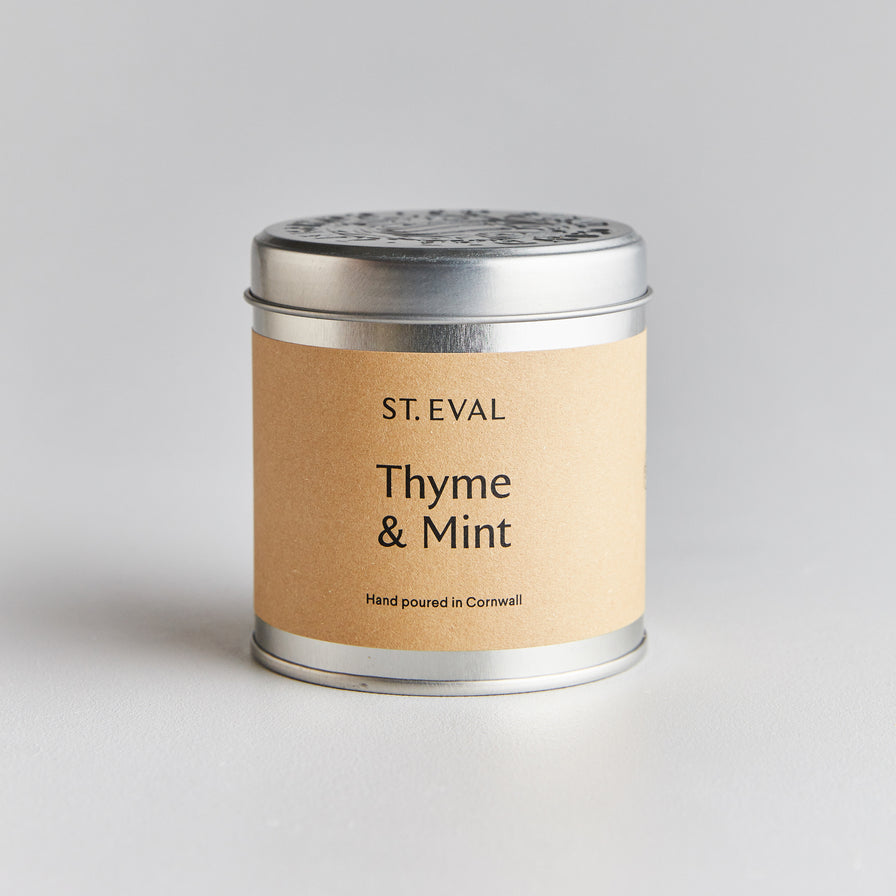 St. Eval Thyme and Mint Tin Candle