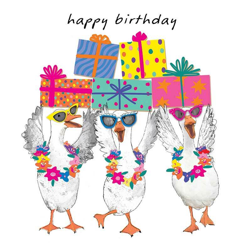 Birthday Geese With Gifts