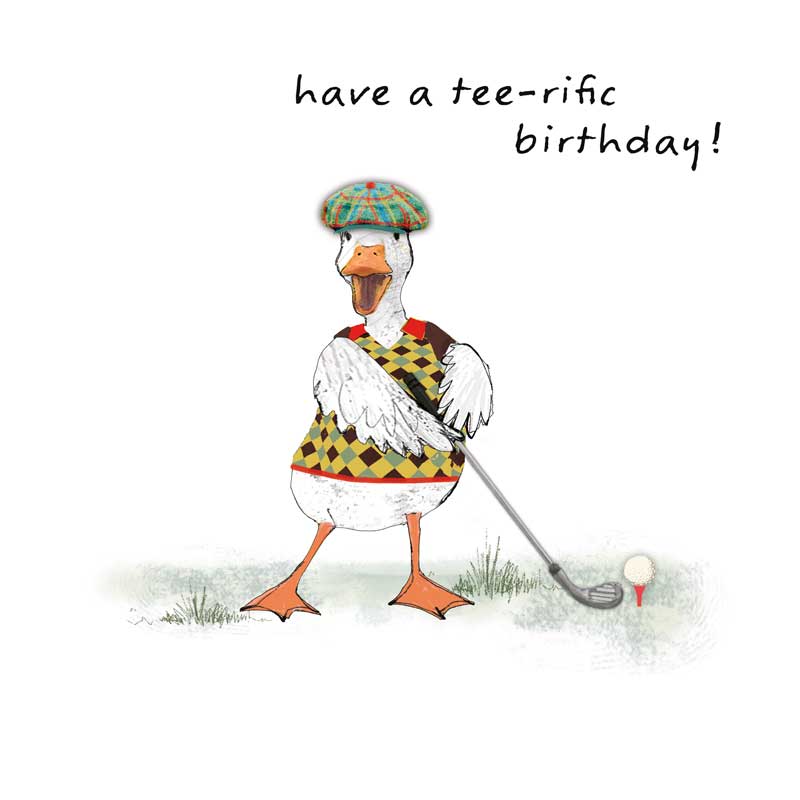 Tee-rific Birthday Golfer Goose