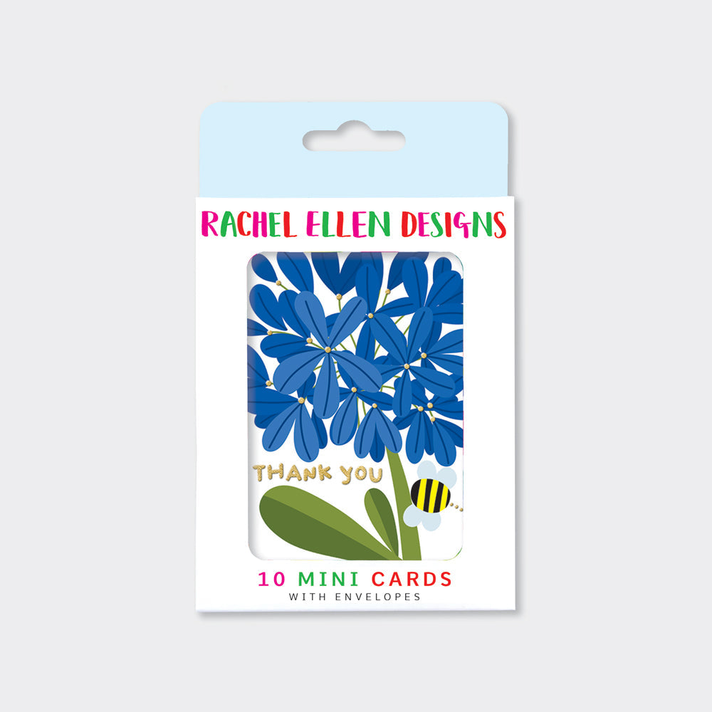 Agapanthus/Thank You Pack of 10 Notecards