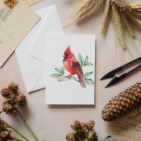 Festive Cardinal Pop Out Watercolour