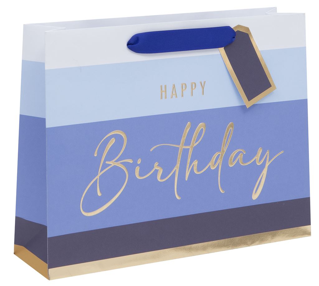 HAPPY BIRTHDAY STRIPE LARGE LANDSCAPE BAG